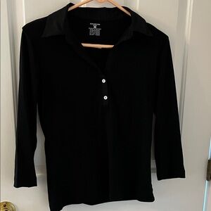 Jones New York Sport Black Button-Up Top. Size S